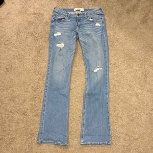 Hollister boot cut ripped jeans